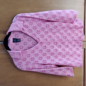 INC PRETTY PINK FLORAL BLOUSE, SIZE PETITE LARGE